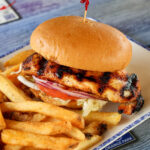 grilled chicken sandwich with french fries